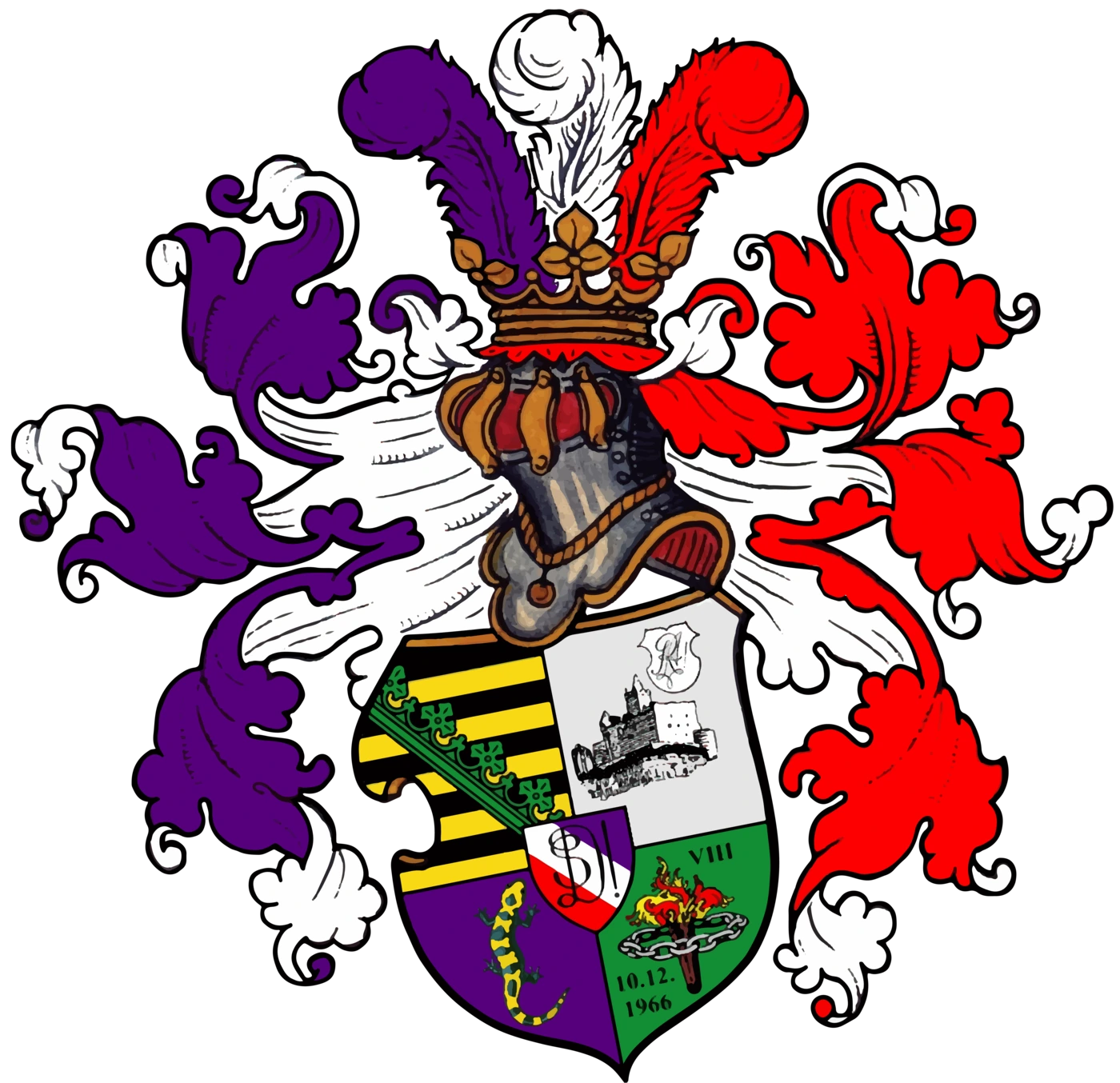 Wappenschild der Dresdener Burschenschaft Salamandria